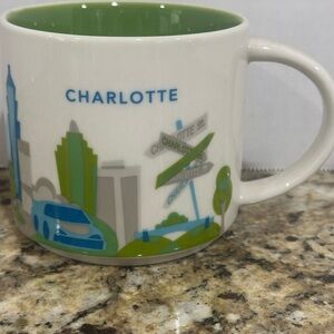 Starbucks Charlotte City Mug - White with Green and Blue Accents